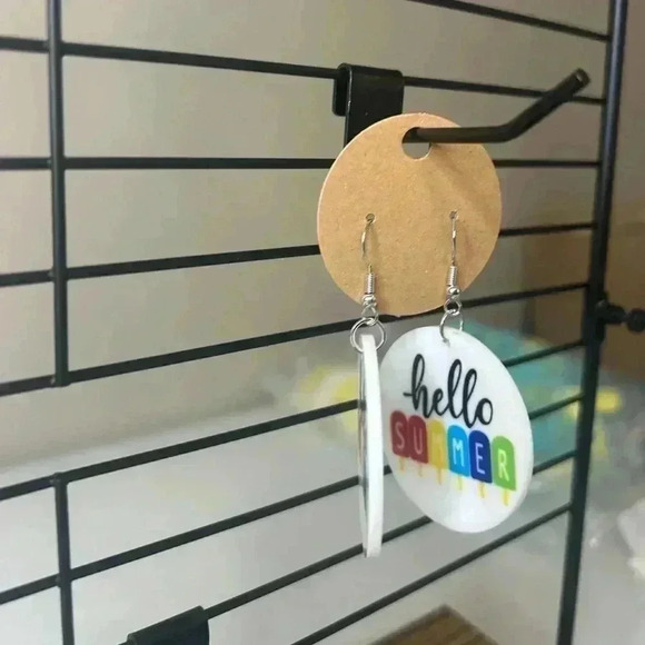 Hello Summer Popsicle Double Sided Dangly Earrings NEW - Picture 4 of 4